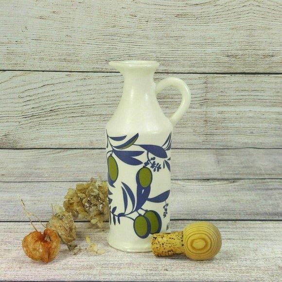 Olive Oil Ceramic Bottle Dispenser Handmade Painted Home Kitchen Decoration - Picture 3 of 9